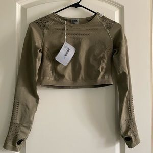 Flawless Knit Long-sleeve Crop - Washed Khaki